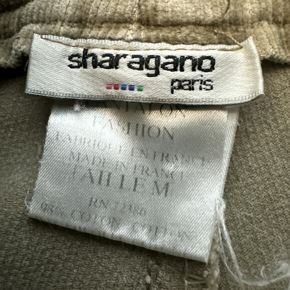 Vintage Khaki Corduroy Bell Bottom Pants Womens M Wide Leg Mid Rise 70s France - Picture 7 of 8